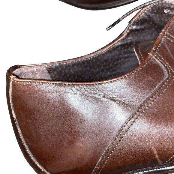 Vero Cuoio Men’s Brown Leather Lace Up Dress Shoes Size 8 Used Italy main image 9